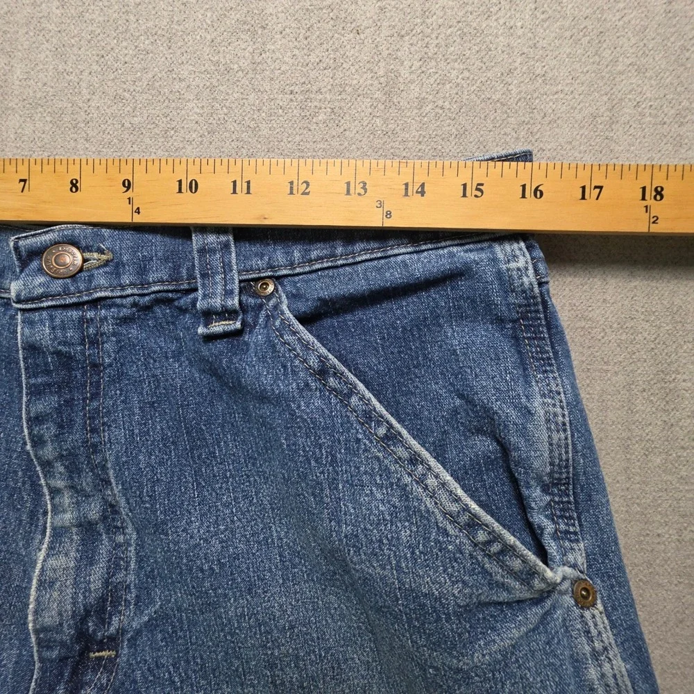 Wrangler Carpenter Jeans Mens 32x34 Blue Denim Utility Workwear Pants